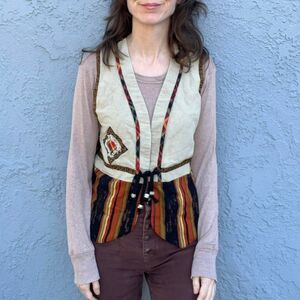 90s Vest Size Small Lagenlook Art to wear Bohemian